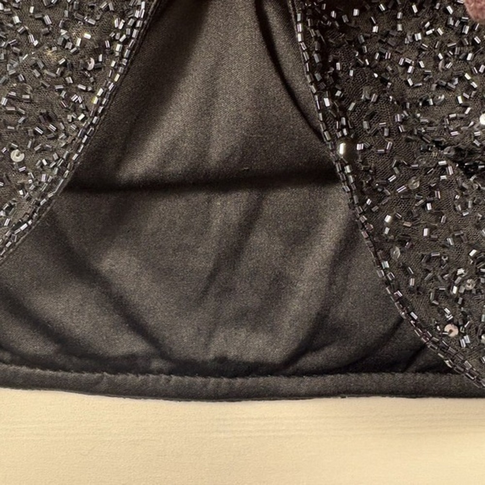 Laurence Kazar  Vintage Black Sequin Short Sleeveless Blouse Party Medium - Picture 4 of 11